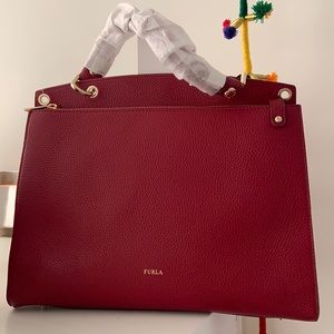 Furla maroon top handle bag
